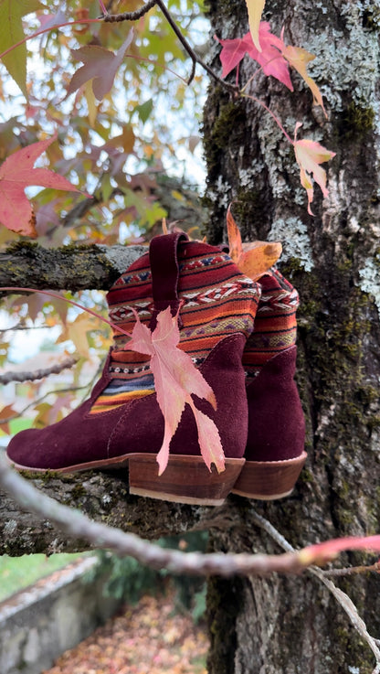 Les bottines bordeaux