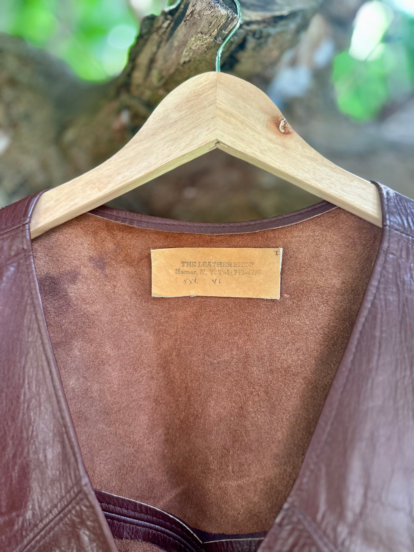 Gilet en cuir marron